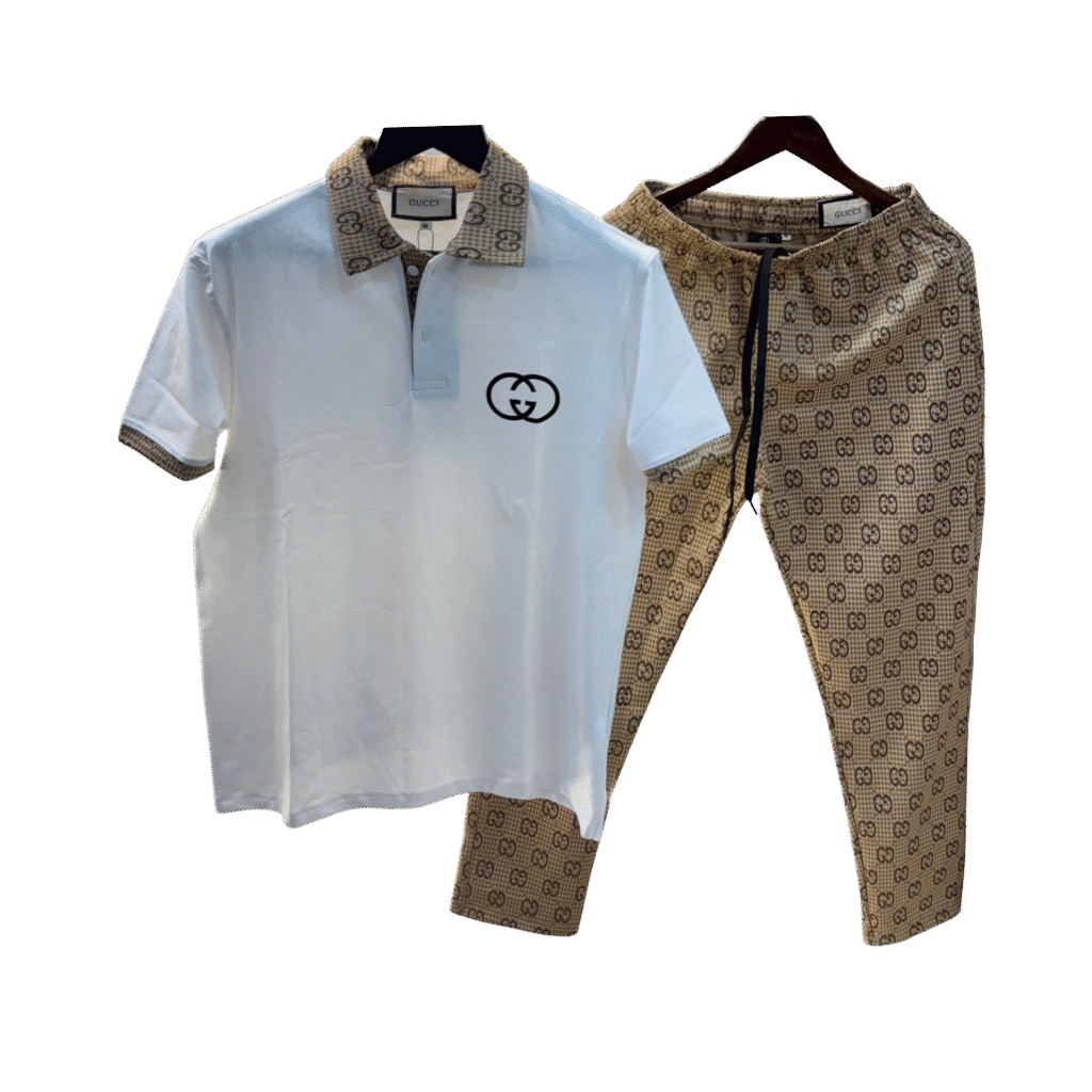 Gucci Signature Tracksuit Set - Black & Gold Trim