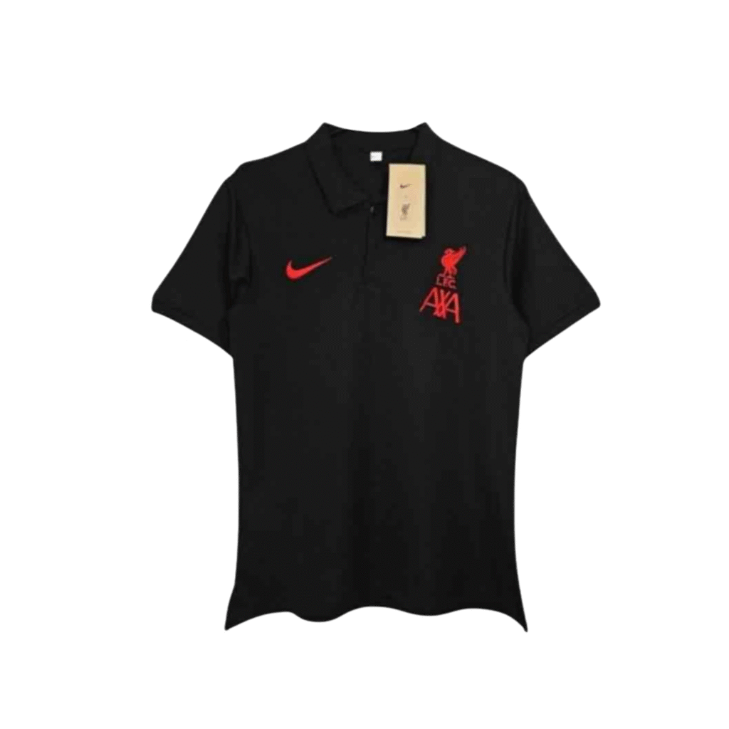 Liverpool Black Polo T Shirt Jersey 25-26