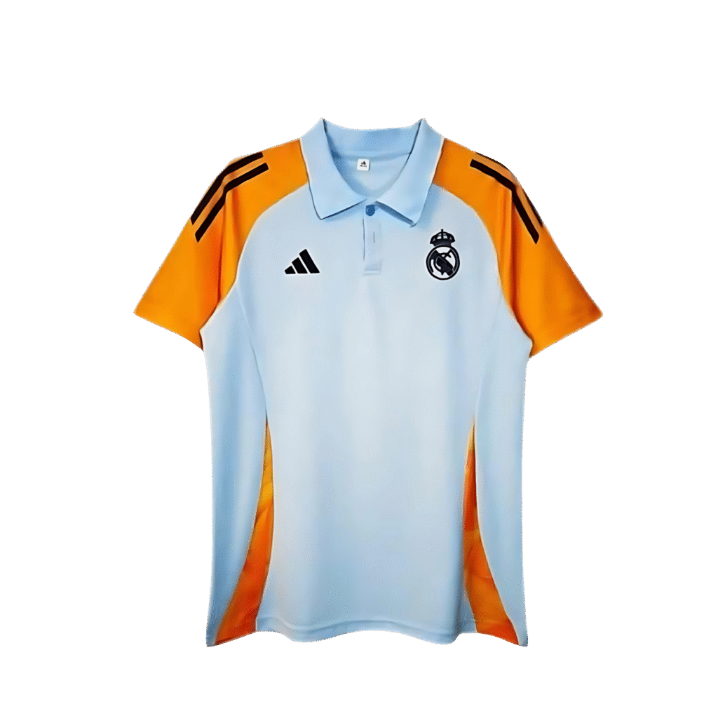 Madrid Polo Tee Orange Sky Blue