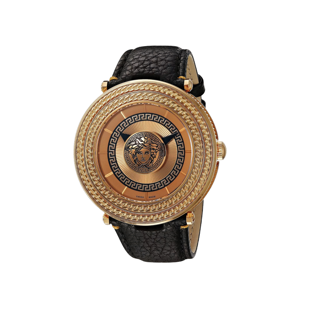 Versace Watch Band, Brown Leather