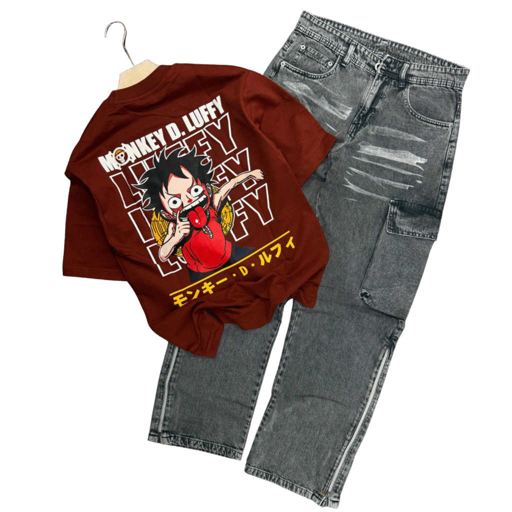 Monkey D Luffy Tee & Premium Baggy Jeans