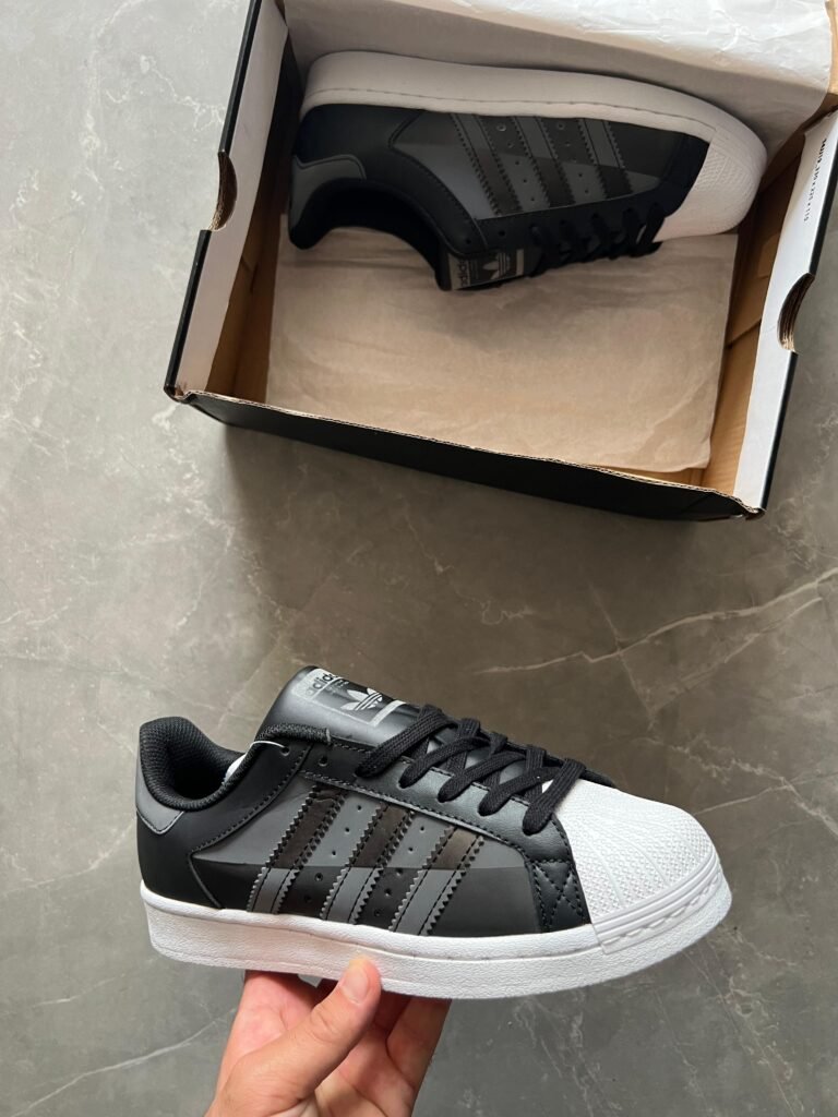 Superstar Originals Full Leather Black Grey Sale