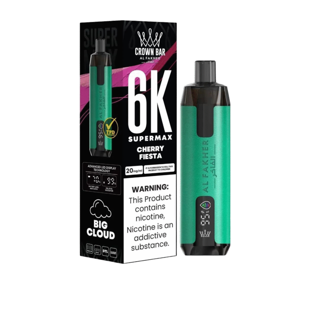 Al Fakher Supermax Crown Bar Cherry Fiesta 6000 Puffs