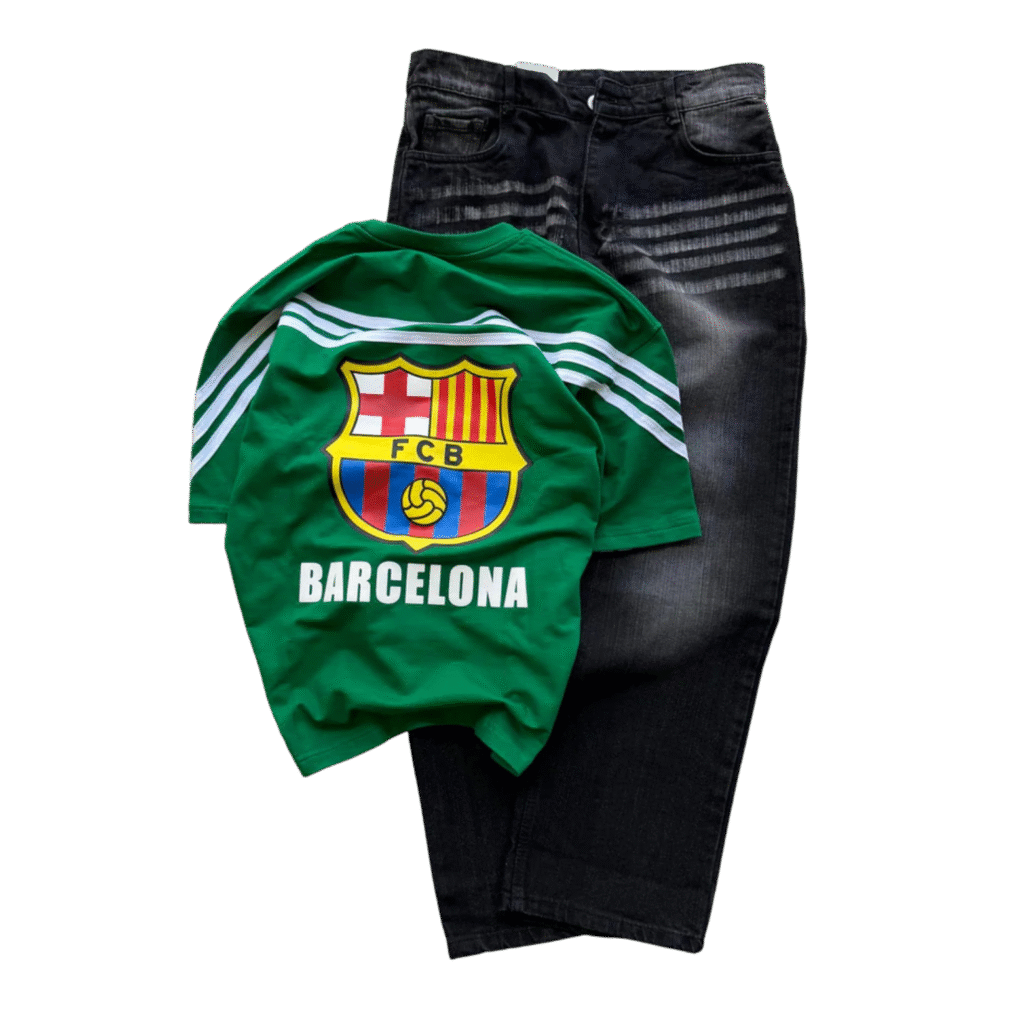 FCB Barcelona Tee & Premium Baggy Jeans